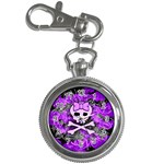 Purple Girly Skull Key Chain Watch