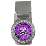 Purple Girly Skull Money Clip (CZ)