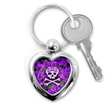 Purple Girly Skull Key Chain (Heart)