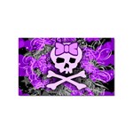 Purple Girly Skull Sticker (Rectangular)