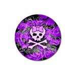 Purple Girly Skull Magnet 3  (Round)