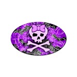 Purple Girly Skull Sticker Oval (100 pack)