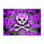 Purple Girly Skull Sticker A4 (100 pack)