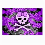 Purple Girly Skull Postcard 4  x 6 
