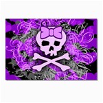 Purple Girly Skull Postcard 5  x 7 