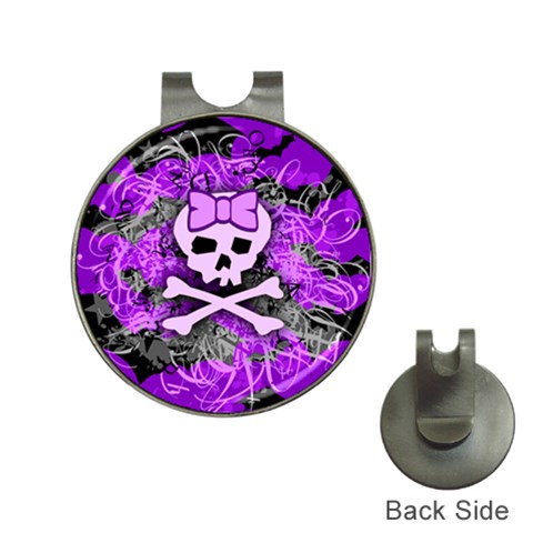 Purple Girly Skull Golf Ball Marker Hat Clip from ArtsNow.com Front