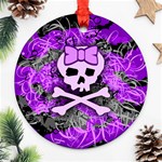 Purple Girly Skull Round Ornament (Two Sides)