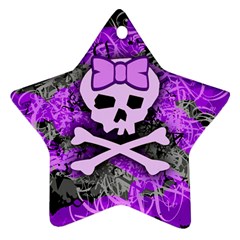 Purple Girly Skull Star Ornament (Two Sides) from ArtsNow.com Front