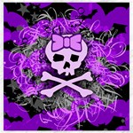 Purple Girly Skull Canvas 12  x 12 