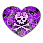 Purple Girly Skull Mousepad (Heart)