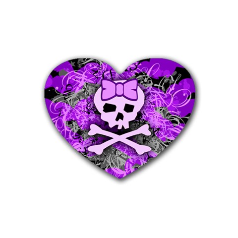 Purple Girly Skull Heart Coaster (4 pack) from ArtsNow.com Front