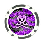 Purple Girly Skull Poker Chip Card Guard