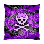 Purple Girly Skull Cushion Case (Two Sides)