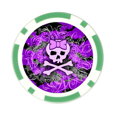 Purple Girly Skull Poker Chip Card Guard (10 pack) from ArtsNow.com Front