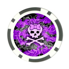 Purple Girly Skull Poker Chip Card Guard (10 pack) from ArtsNow.com Front