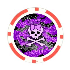 Purple Girly Skull Poker Chip Card Guard (10 pack) from ArtsNow.com Front