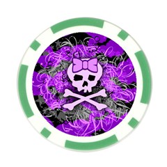 Purple Girly Skull Poker Chip Card Guard (10 pack) from ArtsNow.com Front