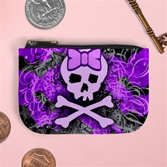 Purple Girly Skull Mini Coin Purse from ArtsNow.com Front