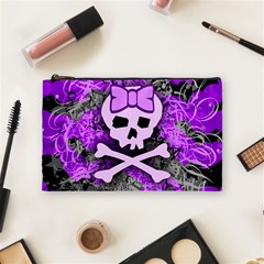 Purple Girly Skull Cosmetic Bag (Medium) from ArtsNow.com Front