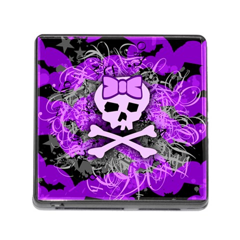 Purple Girly Skull Memory Card Reader with Storage (Square) from ArtsNow.com Front