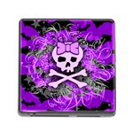 Purple Girly Skull Memory Card Reader with Storage (Square)