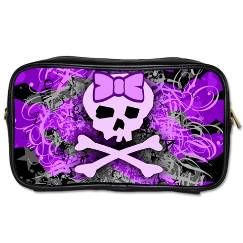 Purple Girly Skull Toiletries Bag (Two Sides) from ArtsNow.com Front