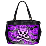 Purple Girly Skull Oversize Office Handbag (Two Sides)