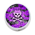 Purple Girly Skull 4-Port USB Hub (Two Sides)