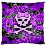 Purple Girly Skull Large Cushion Case (One Side)