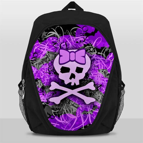 Purple Girly Skull Backpack Bag from ArtsNow.com Front