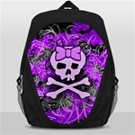 Purple Girly Skull Backpack Bag