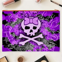 Purple Girly Skull Cosmetic Bag (XXXL) from ArtsNow.com Back