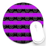 Purple Goth Skulls  Round Mousepad