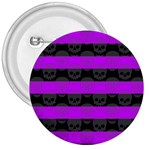 Purple Goth Skulls  3  Button