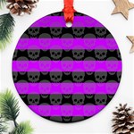 Purple Goth Skulls  Ornament (Round)