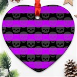 Purple Goth Skulls  Ornament (Heart)