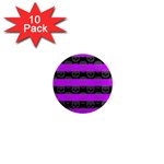 Purple Goth Skulls  1  Mini Magnet (10 pack) 