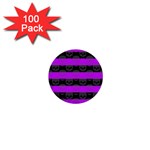 Purple Goth Skulls  1  Mini Button (100 pack) 