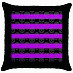 Purple Goth Skulls  Throw Pillow Case (Black)