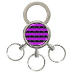 Purple Goth Skulls  3-Ring Key Chain