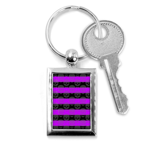 Purple Goth Skulls  Key Chain (Rectangle) from ArtsNow.com Front