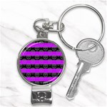 Purple Goth Skulls  Nail Clippers Key Chain