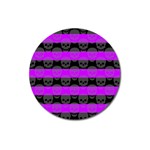 Purple Goth Skulls  Magnet 3  (Round)