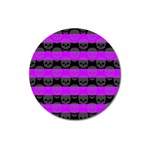 Purple Goth Skulls  Magnet 3  (Round)