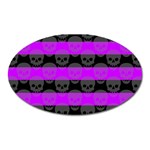 Purple Goth Skulls  Magnet (Oval)