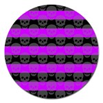 Purple Goth Skulls  Magnet 5  (Round)