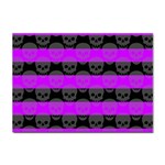 Purple Goth Skulls  Sticker A4 (10 pack)