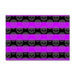 Purple Goth Skulls  Sticker A4 (100 pack)