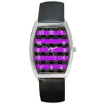 Purple Goth Skulls  Barrel Style Metal Watch