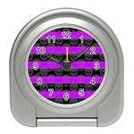 Purple Goth Skulls  Travel Alarm Clock